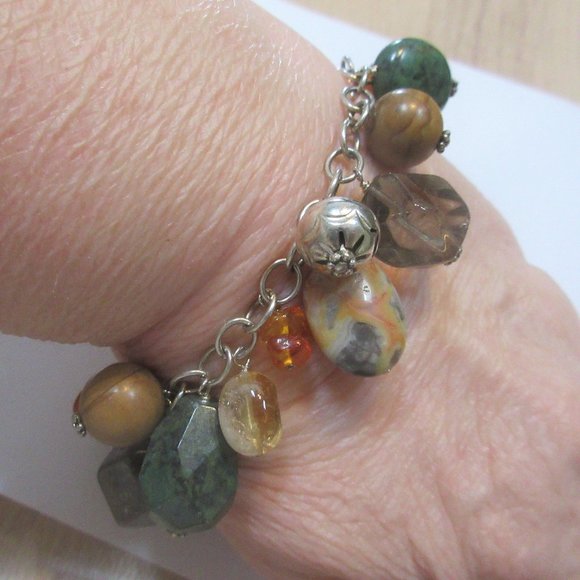 Silpada Jewelry - Silpada B1648 toggle bracelet multistone amber 925